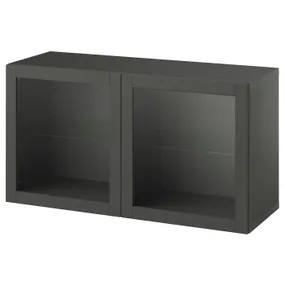IKEA BESTÅ БЕСТО, секція полиць із дверцятами, темно-сірий / СІНДВІК темно-сірий, 120x42x64 см 095.357.76 фото