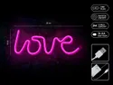BRW Неоновий настінний світильник Love LED рожевий 093787 фото thumb №3