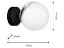 BRW Металевий настінний світильник Sfera білий і чорний 075565 фото thumb №5