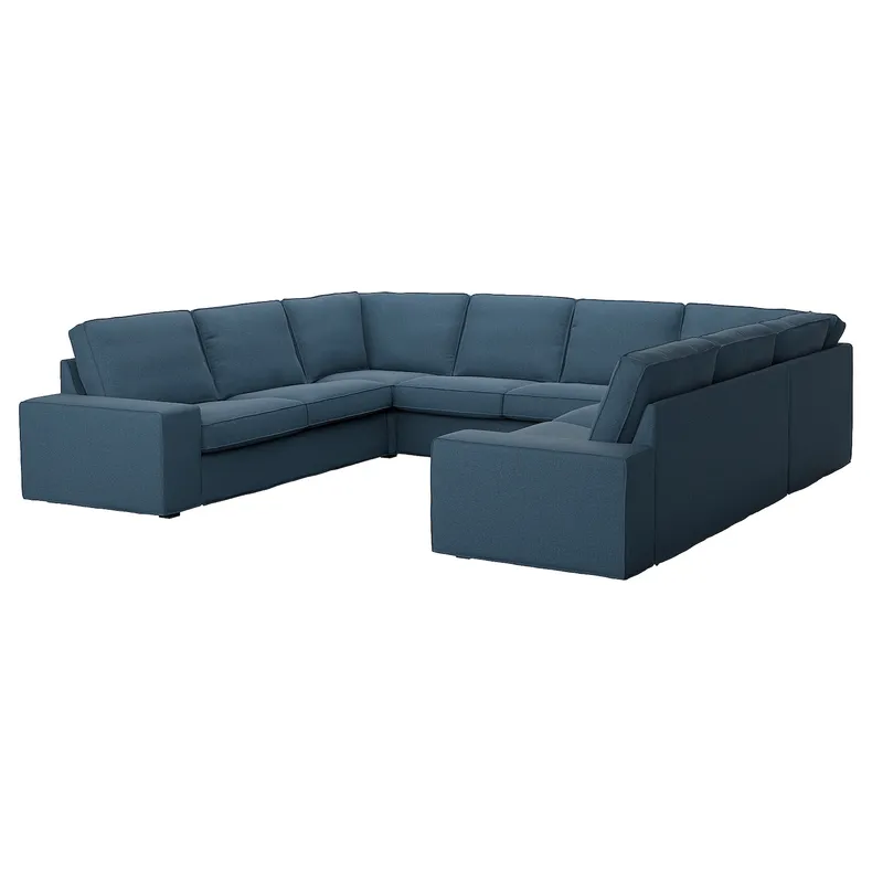 IKEA KIVIK КИВИК, 6-местный п-образный диван, Окрашенный в синий цвет 495.276.42 фото №1