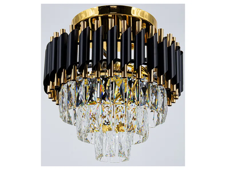 BRW Четырехпозиционный металлический потолочный светильник Toledo черный и золотой 094758 фото №2