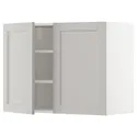 IKEA METOD МЕТОД, навесной шкаф с полками / 2дверцы, белый / светло-серый, 80x60 см 694.687.88 фото thumb №1