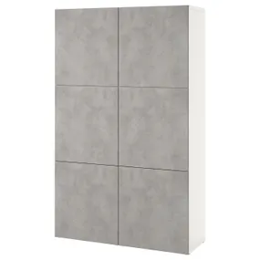 IKEA BESTÅ БЕСТО, комбинация для хранения с дверцами, белый Kallviken / светло-серый имитация бетона, 120x42x193 см 394.216.60 фото