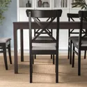 IKEA INGOLF ИНГОЛЬФ, стул, коричнево-черный / нолхага серо-бежевый 004.730.75 фото thumb №3