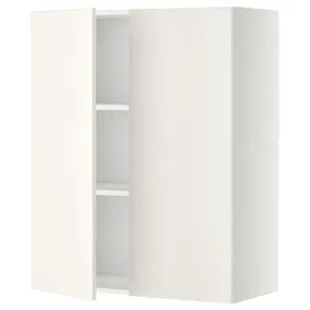 IKEA METOD МЕТОД, навісна шафа з полицями / 2 дверцят, білий / ВЕДДІНГЕ білий, 80x100 см 194.689.98 фото