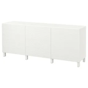 IKEA BESTÅ БЕСТО, комбинация для хранения с дверцами, белый / Лаксвикен / Стуббарп белый, 180x42x74 см 491.398.97 фото