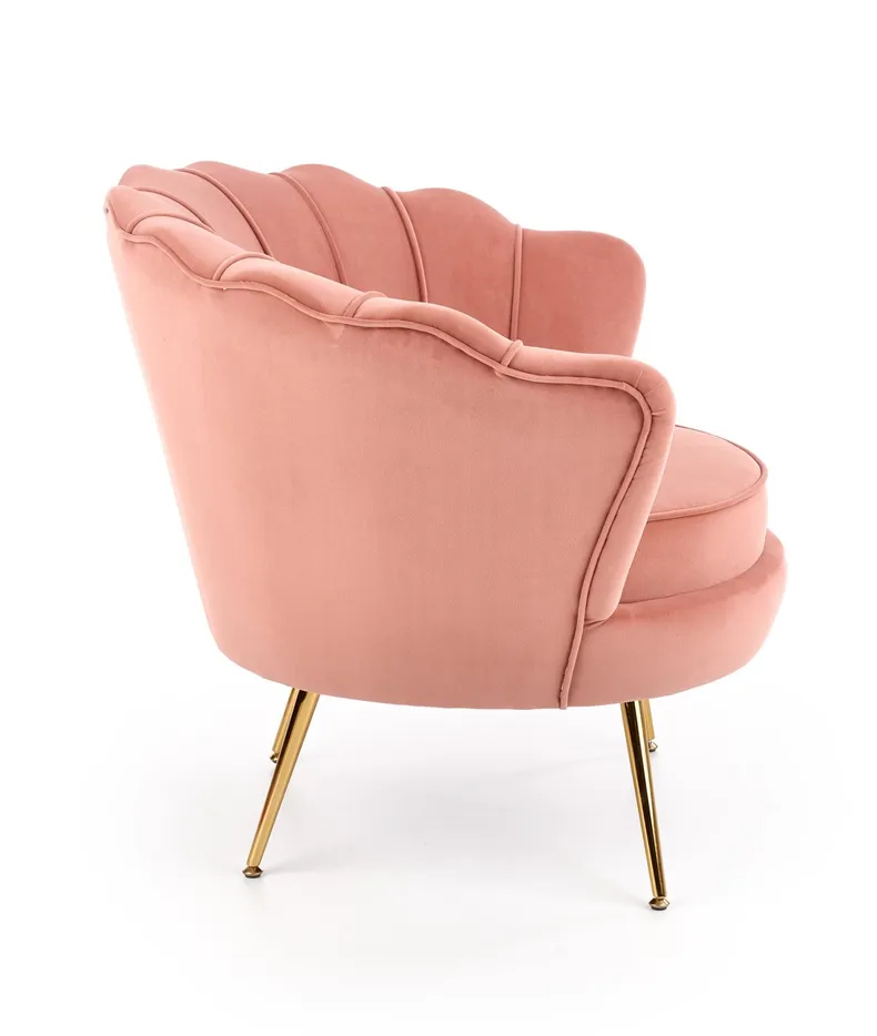 Мягкое кресло HALMAR AMORINITO светло-розовый/золотой фото №3