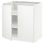 IKEA METOD МЕТОД, напольный шкаф с полками / 2дверцами, белый / Воксторп матовый белый, 80x60 см 994.561.85 фото