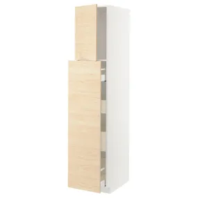 IKEA METOD МЕТОД / MAXIMERA МАКСИМЕРА, высокий шкаф / выдвижн секция / 1дв / 4ящ, белый / аскерсундский узор светлый ясень, 40x60x200 см 794.543.71 фото