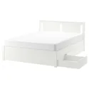 IKEA SONGESAND СОНГЕСАНД, каркас кровати с 2 ящиками, белый / Лурёй, 140x200 см 892.412.42 фото thumb №1