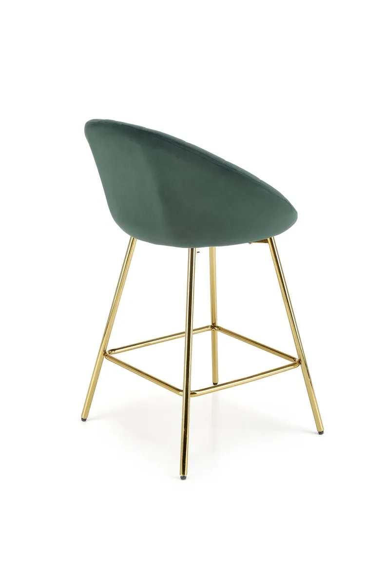 Барний стілець оксамитовий HALMAR H112 темно-зелений, золотий фото №4