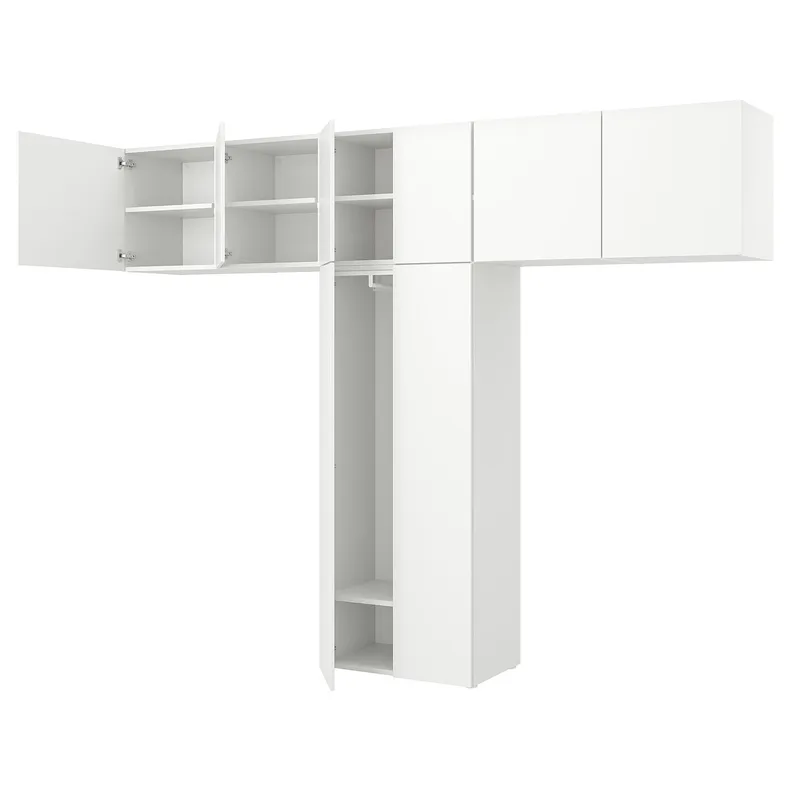 IKEA PLATSA ПЛАТСА, гардеробна шафа з 8 дверцятами, білий ФОННЕС / білий, 320x42x241 см 294.369.78 фото №1