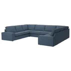 IKEA KIVIK КИВИК, 7-местный п-образный диван, Окрашенный в синий цвет 395.276.90 фото
