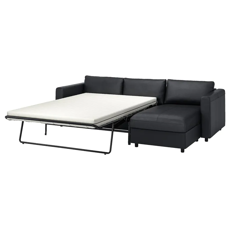 IKEA VIMLE ВІМЛЕ, 3-місний диван із кушеткою, Гранн/Бомстад чорний 594.773.59 фото №1