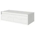 IKEA BRIMNES БРИМНЭС, кушетка с 2 матрасами / 2 ящиками, белый / Ефьялл твердый, 80x200 см 895.211.53 фото thumb №1