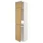 IKEA METOD МЕТОД, высокий шкаф д / холод / мороз / 3 дверцы, белый / Воксторп имит. дуб, 60x60x240 см 895.392.90 фото