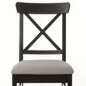 IKEA INGOLF ИНГОЛЬФ, стул, коричнево-черный / нолхага серо-бежевый 004.730.75 фото thumb №4