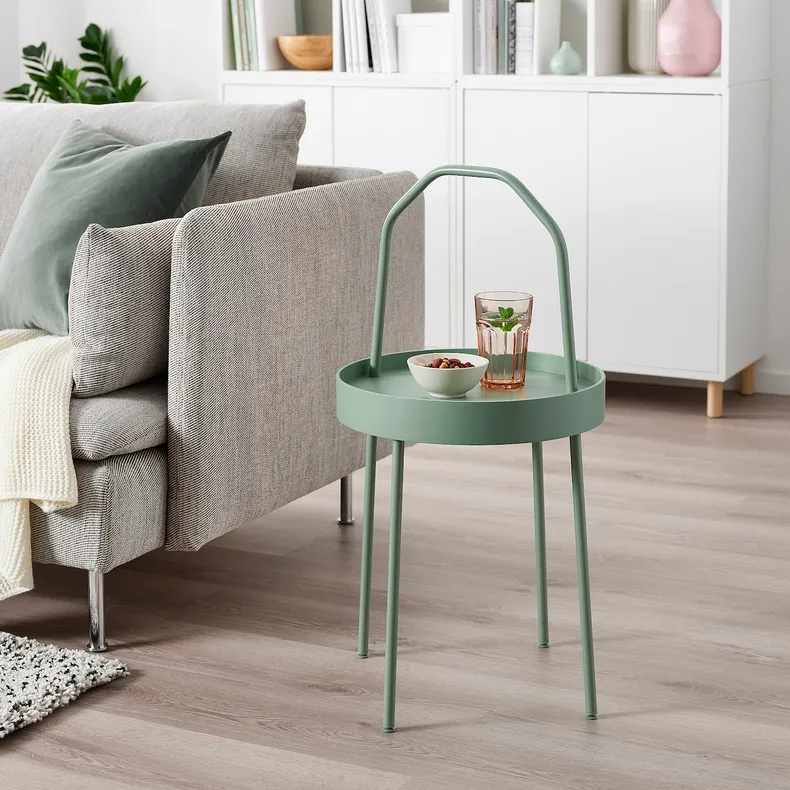 IKEA BURVIK БУРВИК, придиванный столик, светлый серо-зеленый, 38 см 805.130.01 фото №3