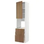 IKEA METOD МЕТОД / MAXIMERA МАКСИМЕРА, высокий шкаф д / духовки / дверь / 3ящика, белый / Имитация коричневого ореха, 60x60x240 см 995.190.41 фото