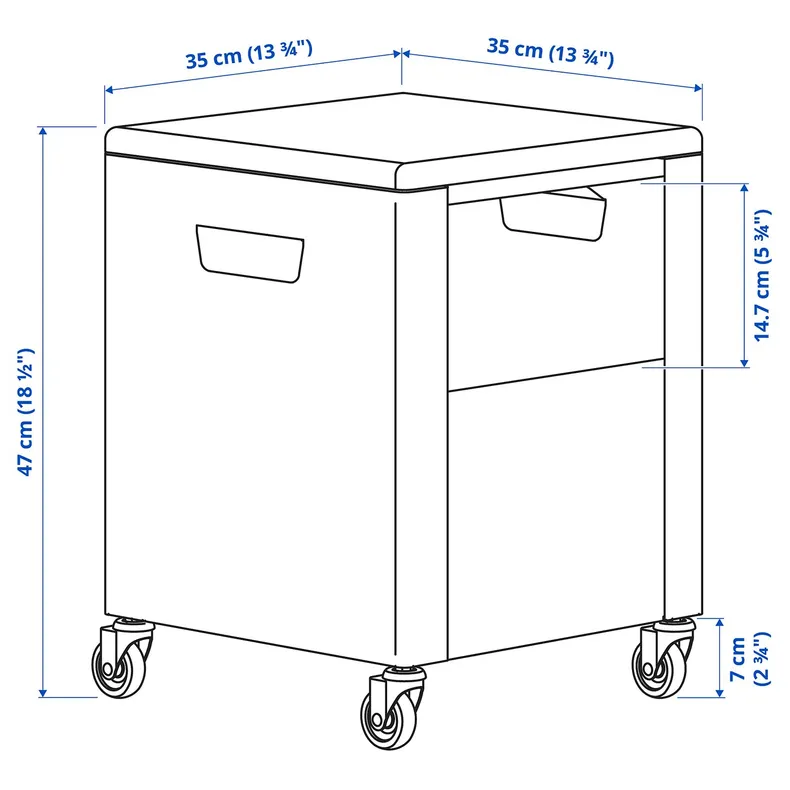 IKEA TROTTEN ТРОТТЕН, модуль на колесах, антрацит, 35x47 см 204.748.42 фото №8