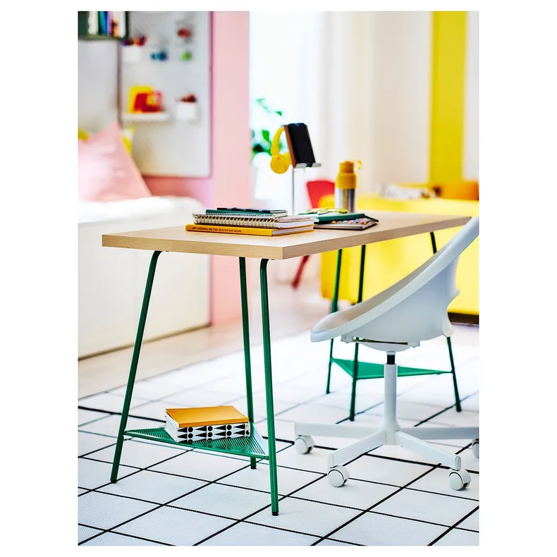 IKEA MITTCIRKEL МІТТЦІРКЕЛЬ / TILLSLAG ТІЛЛЬСЛАГ, письмовий стіл, яскравий сосновий / зелений ефект, 140x60 см 395.087.57 фото №4