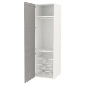 IKEA ENHET ЕНХЕТ, шафа, біла / сіра рамка, 60x62x210 см 194.355.78 фото
