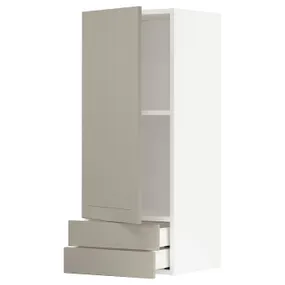 IKEA METOD МЕТОД / MAXIMERA МАКСИМЕРА, навесной шкаф с дверцей / 2 ящика, белый / Стенсунд бежевый, 40x100 см 794.597.45 фото