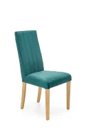 Кухонный стул HALMAR DIEGO 3 стеганые полоски, дуб медовый/темно-зеленый фото thumb №1