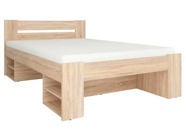 BRW Кровать двуспальная с ламелями BRW NEPO PLUS 140х200 см, дуб сонома LOZ3S-DSO фото №1