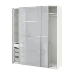 IKEA PAX ПАКС / SVARTISDAL СВАРТІСДАЛЬ, гардероб із розсувними дверцятами, білий/білий під папір, 200x66x236 см 694.322.85 фото