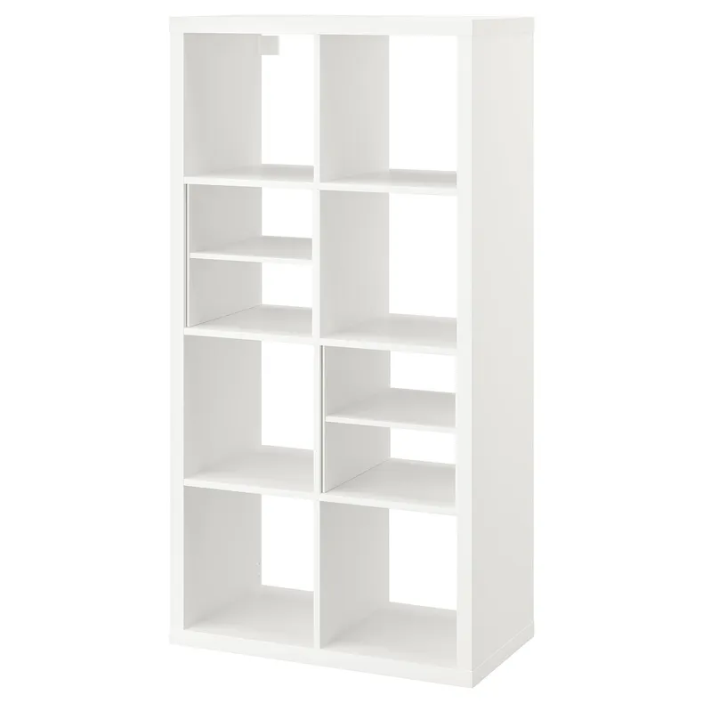 IKEA KALLAX КАЛЛАКС, стеллаж, с 2 вставками для полок / белый, 147x77 см 395.529.05 фото №1