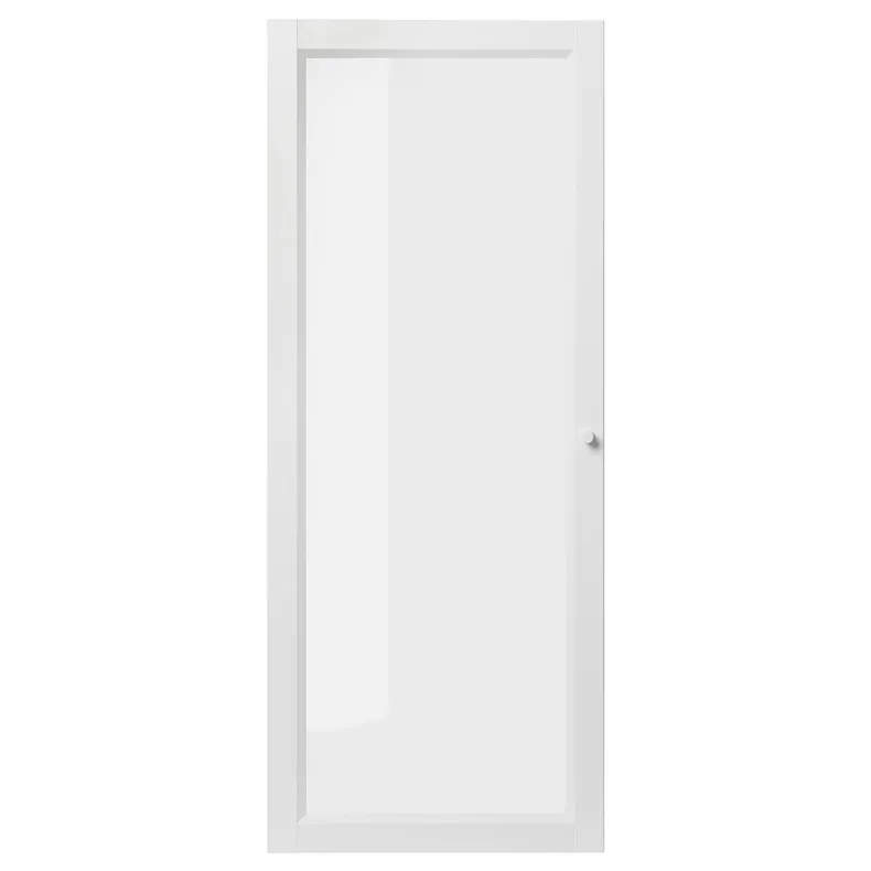 IKEA OXBERG ОКСБЕРГ, скляні дверцята, білий, 40x97 см 105.325.07 фото №1
