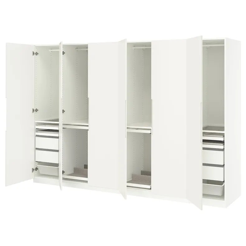 IKEA PAX ПАКС / TONSTAD ТОНСТАД, гардероб, комбинация, белый/кремовый, 300x60x201 см 595.784.24 фото №1