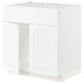 IKEA METOD МЕТОД, шкаф под мойку / 2 двери / фасад, белый Энкёпинг / белая имитация дерева, 80x60 см 994.733.83 фото