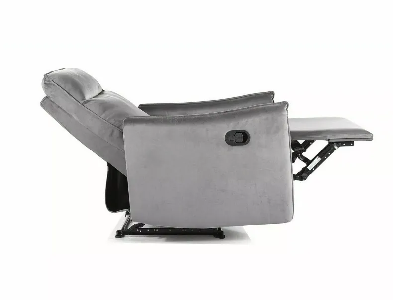 Кресло мягкое раскладное бархатное SIGNAL TRAVIS 1 Velvet, Bluvel 14 - серый фото №4