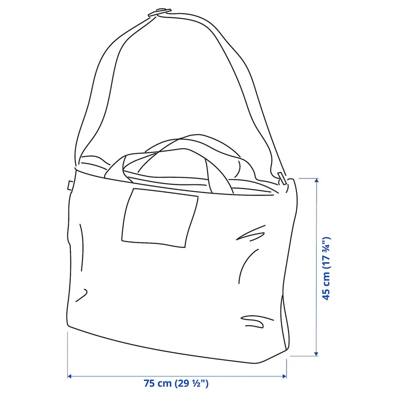 IKEA RÄCKLA РЭККЛА, сумка складная, черный, 75x45 см, 55 L фото №8