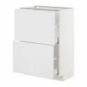 IKEA METOD МЕТОД / MAXIMERA МАКСИМЕРА, напольный шкаф с 2 ящиками, белый / Стенсунд белый, 60x37 см 694.095.10 фото thumb №1