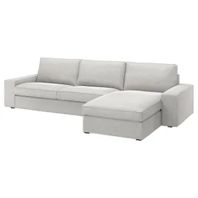 IKEA KIVIK КИВИК, 4-местный диван с козеткой, Талмира белая/черная 994.848.24 фото