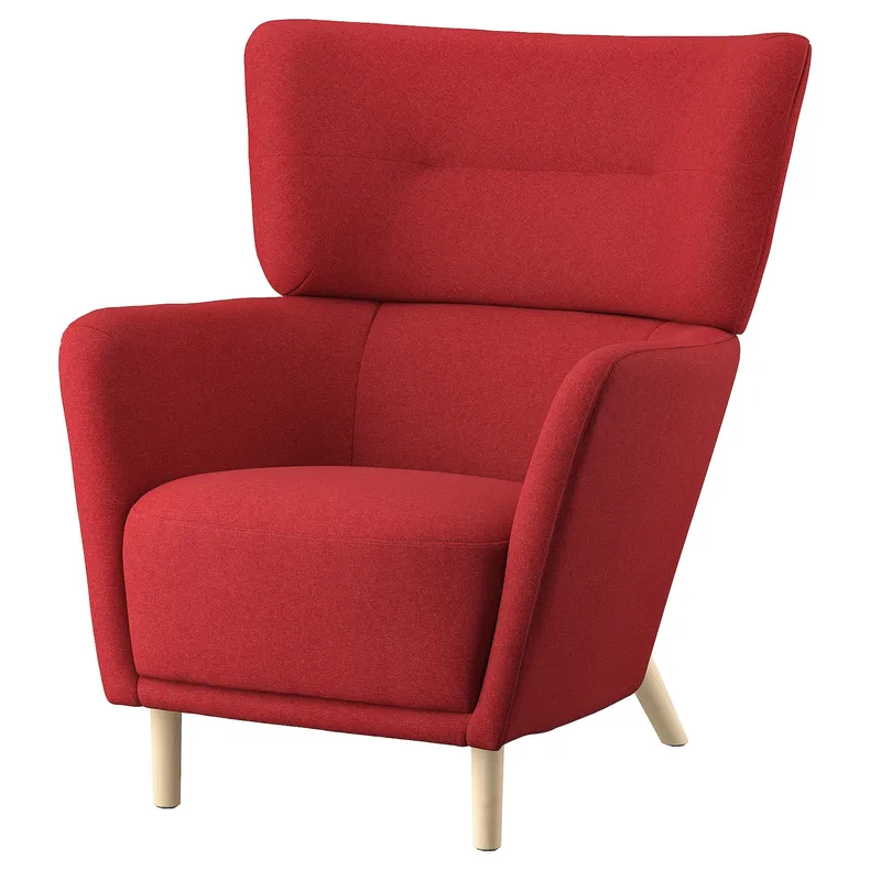 IKEA OSKARSHAMN ОСКАРШАМН, крісло з підголівником, ТОНЕРУД червоний 505.216.82 фото №1