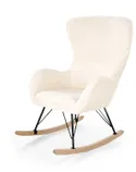 Мягкое кресло-качалка HALMAR LIBERTO 2, кремовый/черный/натуральный фото thumb №2