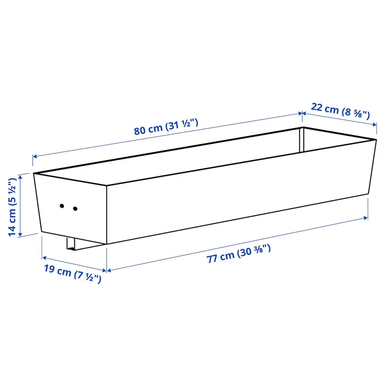 IKEA MITTZON МІТТЗОН, контейнер д/каркаса на коліщатах, білий, 80x14 см 505.286.31 фото №4