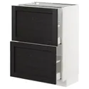 IKEA METOD МЕТОД, напольный шкаф с 2 ящиками, белый / Лерхиттан с черными пятнами, 60x37 см 092.573.74 фото thumb №1