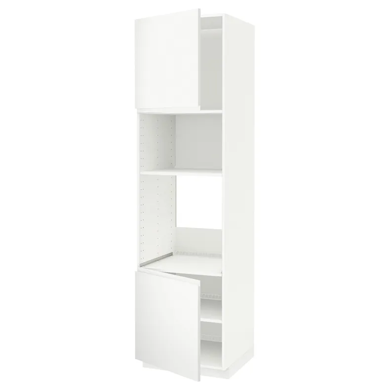 IKEA METOD МЕТОД, вис шаф д / дух / мікр печі / 2 двер / пол, білий / Voxtorp матовий білий, 60x60x220 см 394.602.70 фото №1