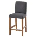 IKEA BERGMUND БЕРГМУНД, барний стілець зі спинкою, імітація. дуб / ганнар середньо-сірий, 62 см 193.847.05 фото thumb №1
