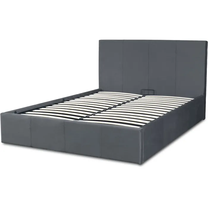 Кровать двуспальная бархатная MEBEL ELITE MELIA Velvet, 140x200 см, Темно-серый фото №2