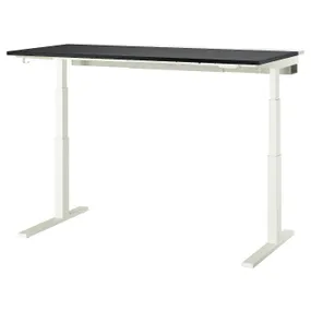 IKEA MITTZON МИТТЗОН, стол / трансф, электрический окл ясень с черными / белыми пятнами, 160x80 см 395.302.30 фото