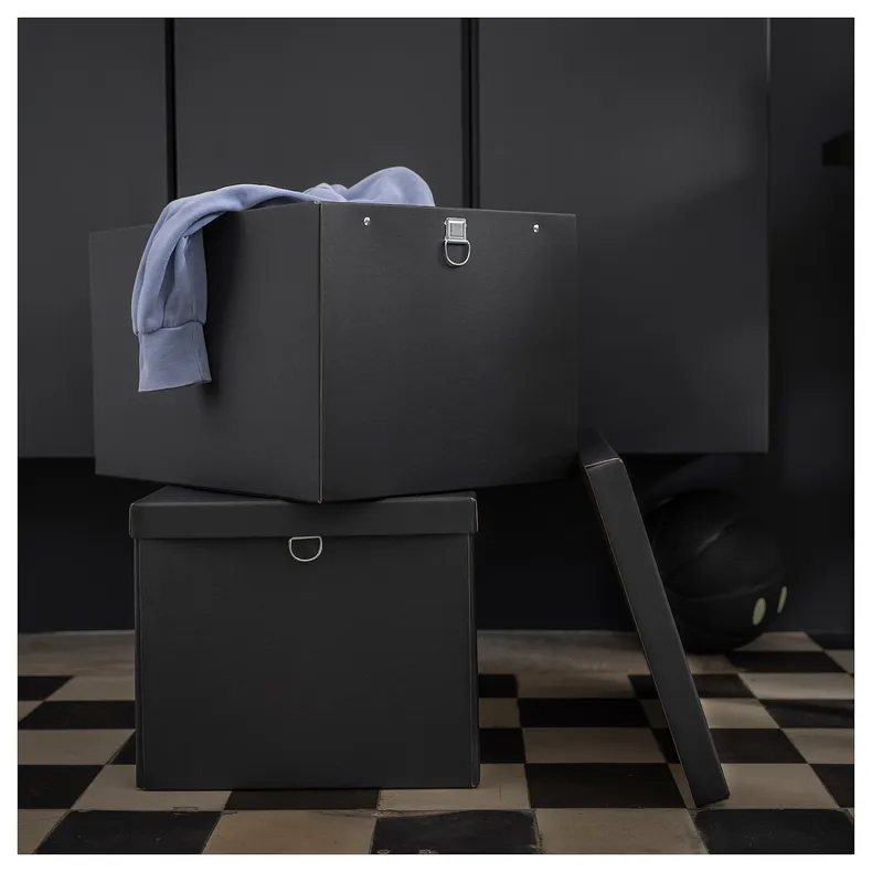 IKEA NIMM НИММ, коробка с крышкой, черный, 35x50x30 см 005.200.53 фото №2