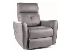 Кресло-реклайнер с функцией массажа SIGNAL HELIOS M, экокожа: серый фото