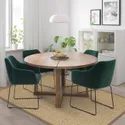 IKEA TOSSBERG ТОССБЕРГ, стул, черный металл / зеленый акамит 205.182.33 фото thumb №3