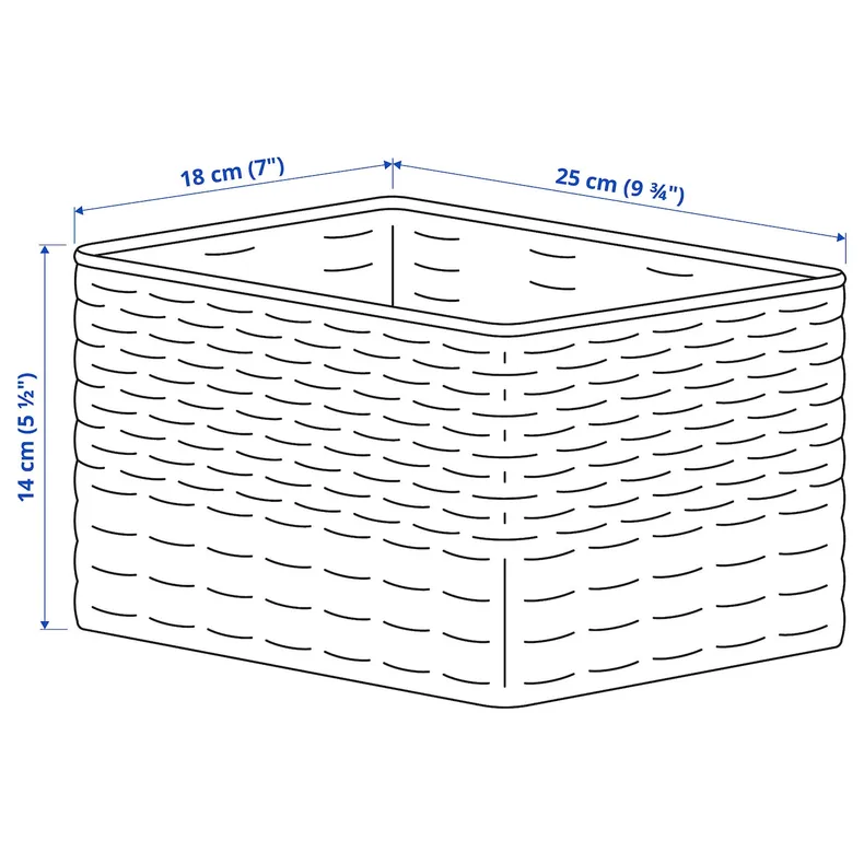 IKEA DJURTRÄNARE, корзина, Белый/синий, 18x25x14 см 105.914.17 фото №6